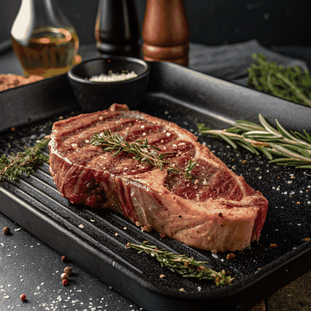 Wood-fired ribeye steak